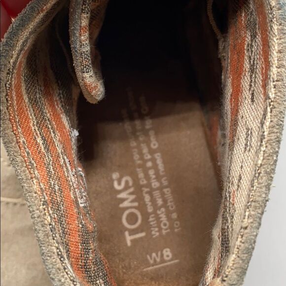 Toms Wedge Tie Front Suede Ankle Booties Tan sz 8 - Picture 6 of 7